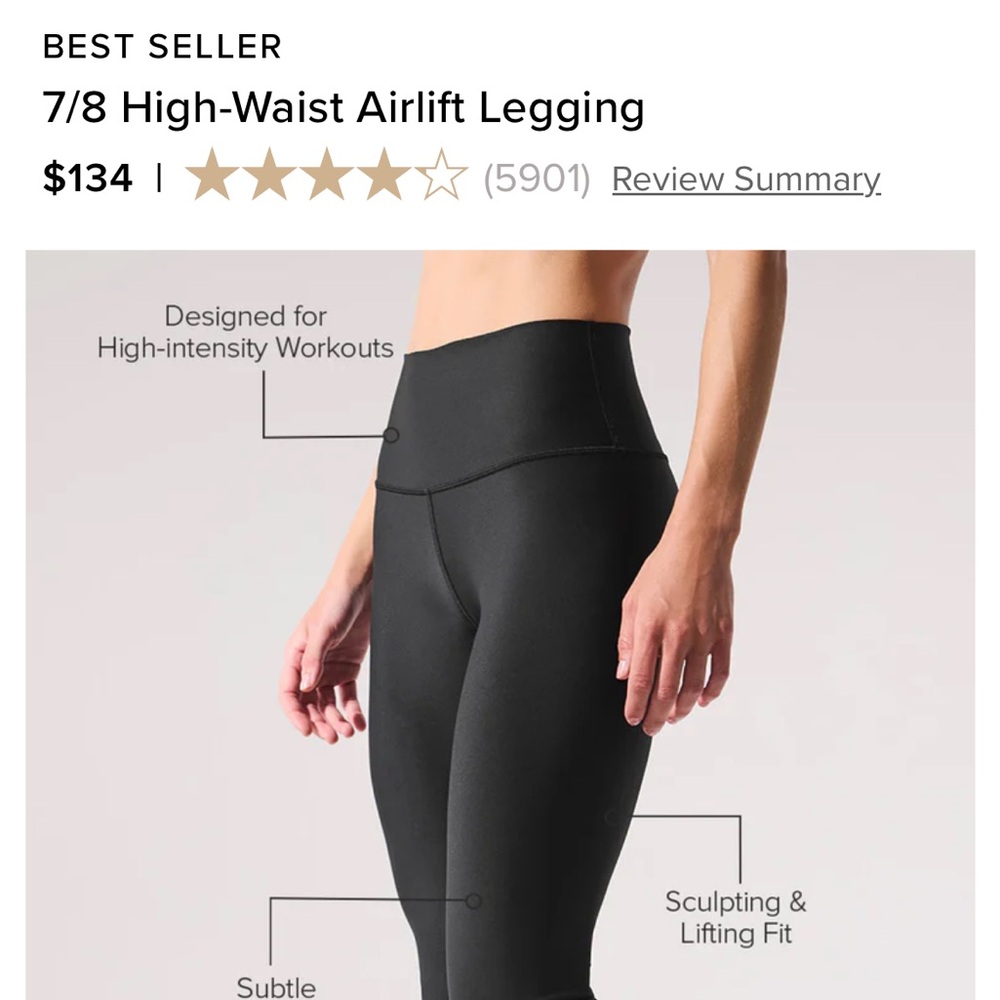 alo high waisted 7/8 airlift legging